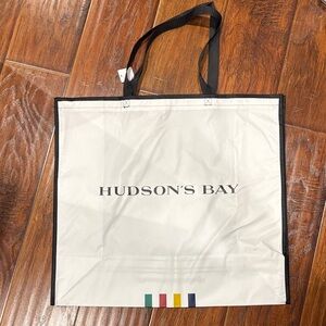 NEW Hudson’s Bay Company multistripes White Tote shopping Bag - Large size